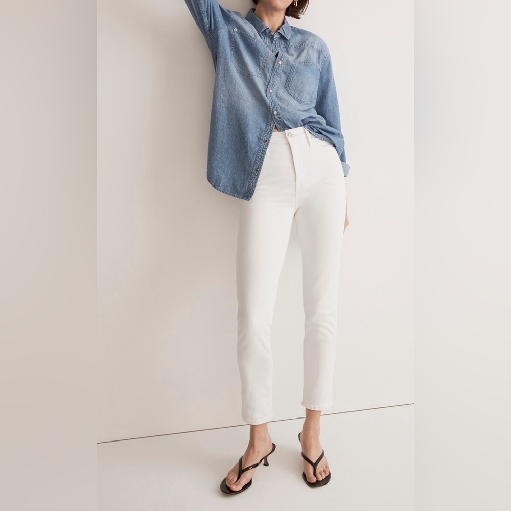 NWT MADEWELL High Waist Stovepipe Jeans in Pure White Size 30